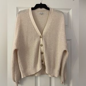 Cream drop shoulder cardigan